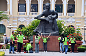 Statue of Ho in front of the old Cityhall, Saigon, Ho Chi Minh City, Vietnam