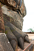 Lion paw at the start of the lion stairs to the plateau of the Sigiriya rock, Sigiriya, Sri Lanka, Asia