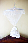 Mosquito net in a hotel room in Kandy, Kandy, Sri Lanka, Asia