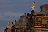 Lipsius building with angels, from Brühl's Terrace, Dresden, Saxony, Germany