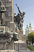 Detail des Grunwald Denkmals auf dem Matejko Platz, Krakau, Polen, Europa