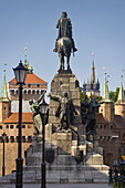 The Monument of the Battle of Grunwald in the sunlight, Krakow, Poland, Europe