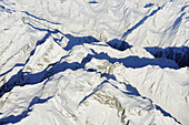 Tribulaun im Winter, Luftaufnahme, Tribulaun, Stubaier Alpen, Tirol, Österreich, Europa
