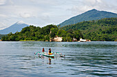 Fischer auf der Lembeh Strait, Nord Sulawesi, Indonesien