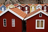Fisherman's houses on the waterfront, Smoegen, Sweden, Europe