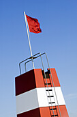 Red and white guarding tower, Jutland, Denmark