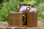 pots and urns from Wallåkra Stoneware Factory, Vallåkra, Skåne, Sweden