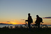 A younger couple on biking tour, Ängelholm, Skåne, Sweden