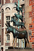 Standbild der Bremer Stadtmusikanten, Hansestadt Bremen, Deutschland, Europa