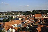 Blick über die Altstadt von Meißen zur Elbe, Meissen, Sachsen, Deutschland, Europa