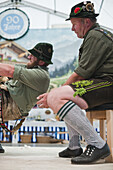Competition, Alpine Finger Wrestling Championship, Antdorf, Upper Bavaria, Germany