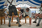 Competition, Alpine Finger Wrestling Championship, Antdorf, Upper Bavaria, Germany