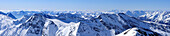 Mountain panorama from Hocharn with Sonnblick in the foreground, Hocharn, Goldberggruppe mountain range, Hohe Tauern mountain range, Salzburg, Austria