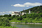 St. Anna Monastery in Riedenburg, Altmuehltal cycle trail, Altmuehl valley nature park, Altmuehltal, Riedenburg, Kelheim, Bavaria, Germany