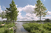 Swedish countryside with lake, Smaland, Sweden, Europe