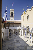 Panagia monastery in Hydra near the harbour, Hydra island, Mediterranean sea, Greece, Europe