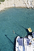 Sailing boats from a high angle view, bird´s eye view, sailing, Mediterranean sea, Greece, Europe