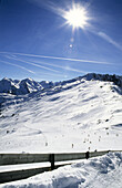 Ski Piste und Winterlandschaft, Wenns, Jerzens, Pitztal, Tirol, Österreich