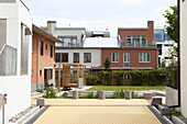 Wohnhäuser des ökologisch nachhaltigen Stadtviertels Västra Hamnen, gebaut zur ökologischen Bauausstellung Bo01, Malmö, Schonen, Südschweden, Schweden