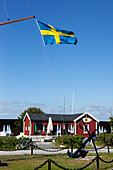 Kleines Café am Hafen von Skanör, Skanör, Schonen, Südschweden, Schweden