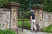 Entrance gates into the Hase Cemetery, Osnabrück, Lower Saxony, Germany