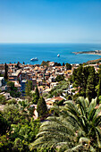 Blick auf Taormina, Sizilien, Italien