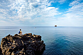 Felseninsel Strombolicchio, Stromboli, Liparische Inseln, Sizilien, Italien