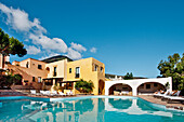 Pool, Hotel Signum, Malfa, Salina, Liparische Inseln, Sizilien, Italien