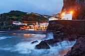 Coastal landscape in the evening light, Ponta do Sol, Madeira, Portugal