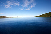 View at Kornati archipelago under blue sky, Croatia, Europe