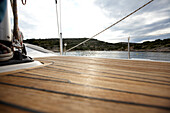 Bow of a sailingboat at the Kornati archipelago, Croatia, Europe
