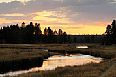 Sunset sky reflections in the Gibbon River