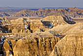 Eroded formations in Badlands National Park South Dakota SA