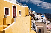 Typical Greek architecture in Oia Village, Santorini, Greece