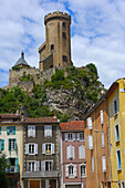 Castle of Foix  Chateau de Foix). Cathar country. Ariege, Midi Pyrénées, France.