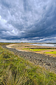 Embleton Bay near Dunstanburgh Castle, Northumberland, England, UK