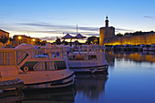 Constance Tower at dawn, Aigues-Mortes. Petite Camargue, Gard, Languedoc-Roussillon, France