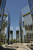 West buildings, Parc Andre Citroën in summer, Paris, France