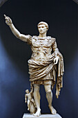 The Prima Porta Augustus displayed in the Braccio Nuovo  New Wing) of Museo Chiaramonti, Vatican Museums, Rome, Italy