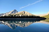 Reflexion on Maligne Lake  Jasper National Park, Rocky Mountains, Alberta, Canada