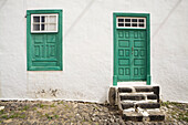 Detail of a door and a window of a house in Teguise  Lanzarote island: Province of Las Palmas  Canary Islands  Spain