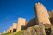 Walls of Avila city, World Heritage City in Castilla y León, Spain