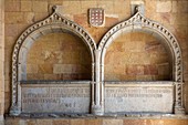 Side door and tomb niche of San Vcente´s Basilica, in romanesque style of XII Century  Avila city  World Heritage City  Castilla y León, Spain