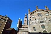Italy, Lombardy, Cremona, the Cathedral background Torrazzo Belfry