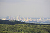 View from Taunus mountains to the skyline, Frankfurt am Main, Hesse, Germany