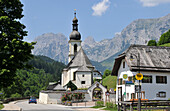 Pfarrkirche in Ramsau, Berchtesgadener Land, Oberbayern, Bayern, Deutschland