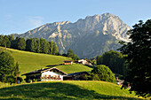 Im Hochtal von Maria Gern mit Hochthron bei Berchtesgaden, Berchtesgadener Land, Oberbayern, Bayern, Deutschland