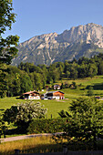 Mountainous landscape in the high valley of Maria Gern with Hochthron near Berchtesgaden, Berchtesgadener Land, Upper Bavaria, Bavaria, Germany