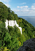 Chalk cliffs of Stubbenkammer in the sunlight, Ruegen, Mecklenburg-Vorpommern, Germany, Europe