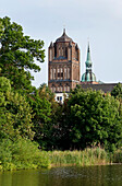 Frankenteich, Jakobikirche, Hansestadt Stralsund, Mecklenburg-Vorpommern, Deutschland